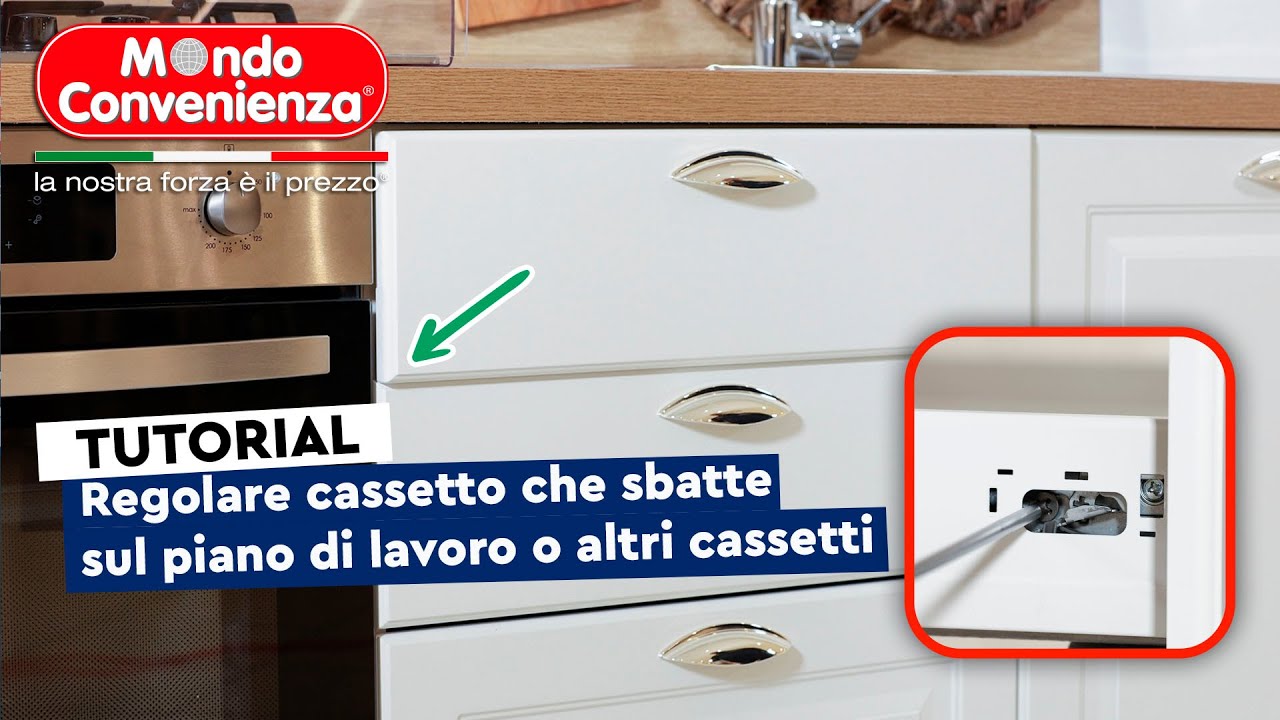 Tutorial: Come regolare il cassetto che sbatte sul piano o su altri