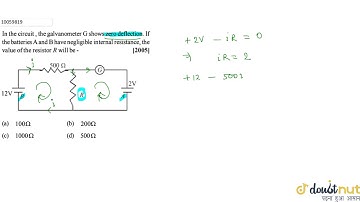 In the circuit, the galvanometer G shows zero deflection. If the batteries A and b have negligib...