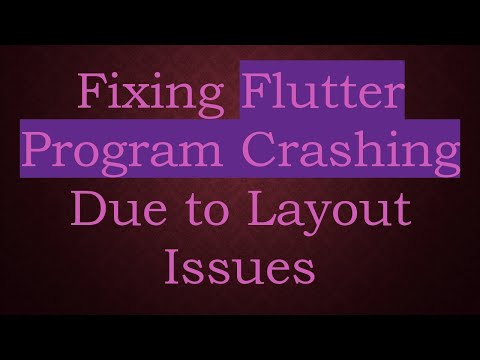 Fixing Flutter Program