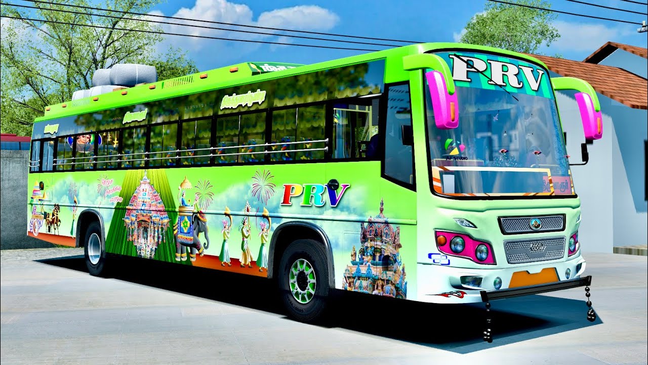 Mayiladuthurai To Thiruvarur in PRV Travels Private Bus Ride | TN Royal coach Gameplay