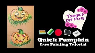 Quick Pumpkin Face Painting Tutorial #Halloween