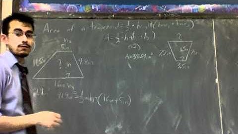 Area of trapezoids (Calculating height)