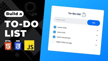 Build a Todo List App using HTML CSS & JavaScript | JavaScript for Beginners Tutorial