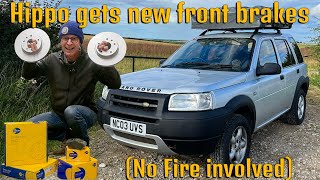 Hippo gets new front brakes, surprisingly difficult (no fire was involved)