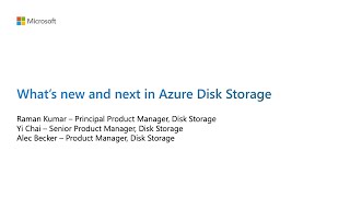 What’s new and what’s next in Azure Disk Storage | OD06