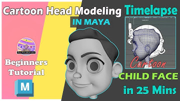 Fast 3D Cartoon Head Modeling in Maya ||  for Beginners in English #facemodeling #charactermodeling