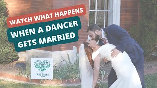 What a wedding party in St. Louis! She's a dance coach and he keeps up with her.