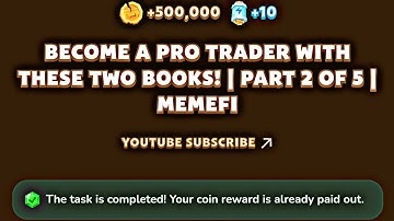 Become A Pro Trader With These Two Books! | Part 2 Of 5 | MemeFi YouTube Video Code Today 28 October