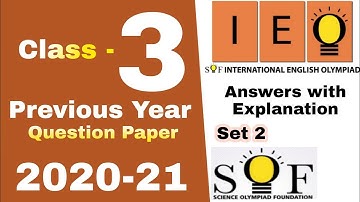 IEO Class 3 Question Paper 2020-21 International English Olympiad