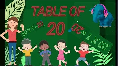 20 X 1= 20 Multiplication, Table of Twenty 20 Tables song Multiplication Time of tables-MathsTables,