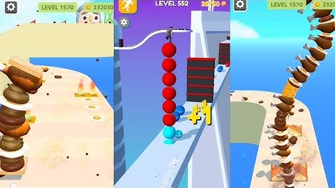 Sandwich Runner Walkthrough vs Stack Rider All Gameplay Android and IOS level Max 1572 #stackrider