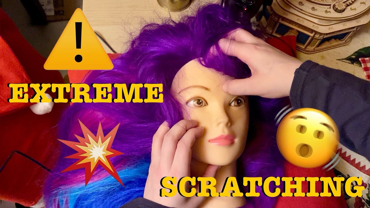 ASMR|⚠️EXTREME! FAST AGGRESSIVE LOUD SCRATCHING ON MANNEQUIN HEAD & FACE! Soft spoken ITA/ENG.