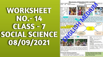 Class 7th social science worksheet no 14 (8/9/21) English medium sst worksheet no 14 class7|Solution
