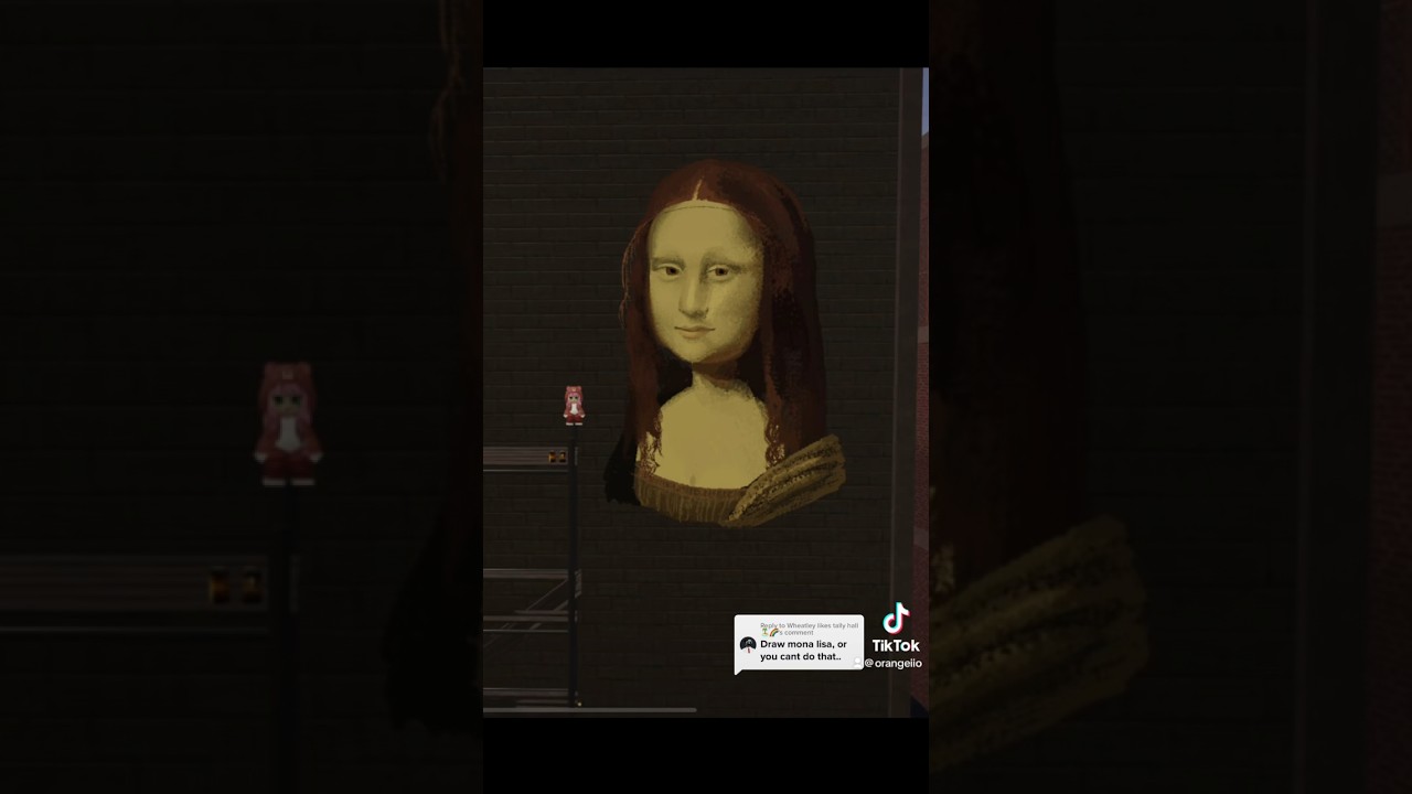 Drawing Mona Lisa On Roblox Monalisa Davinci Roblox Spraypaint 