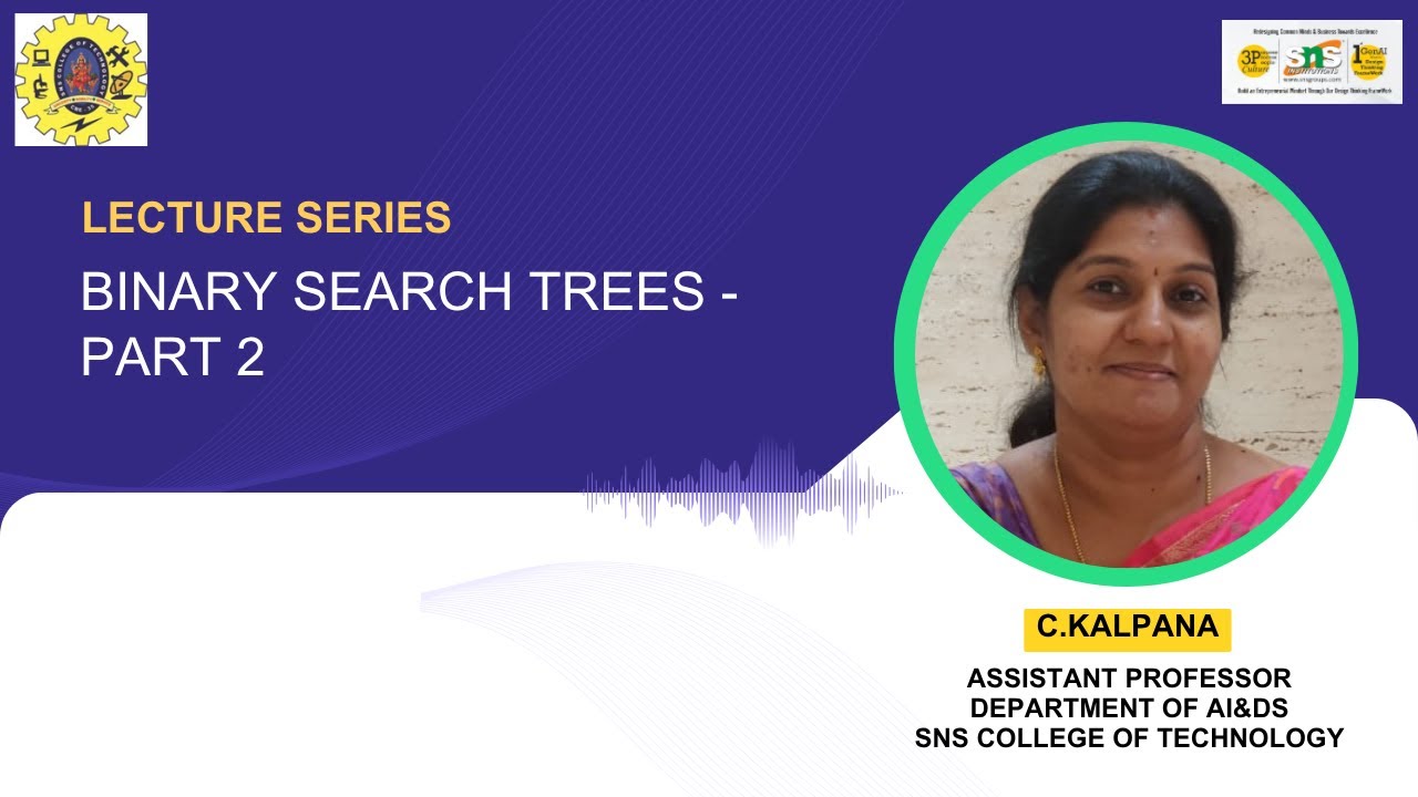 Binary search trees - part 2 | Data Structures and Algorithms | SNS ...