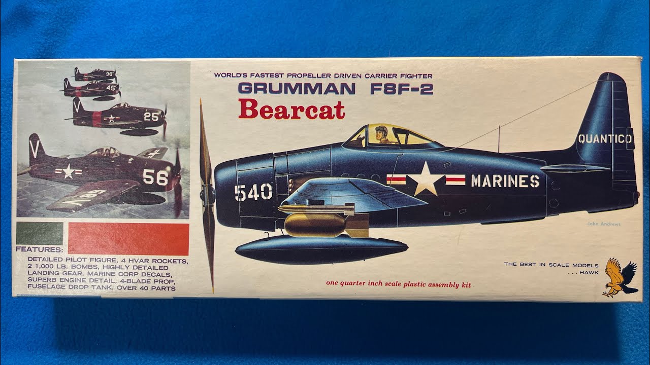 Hawk 1967 Grumman F8F-2 Bearcat Vintage Model Airplane Kit Review ...