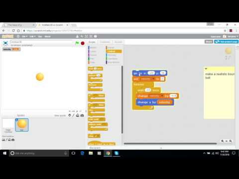 Make a Bouncing Ball in Scratch - Episode 2 - Gravity