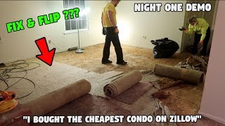 NIGHT ONE DEMO OF THE CONDO (the carpet was disgusting)