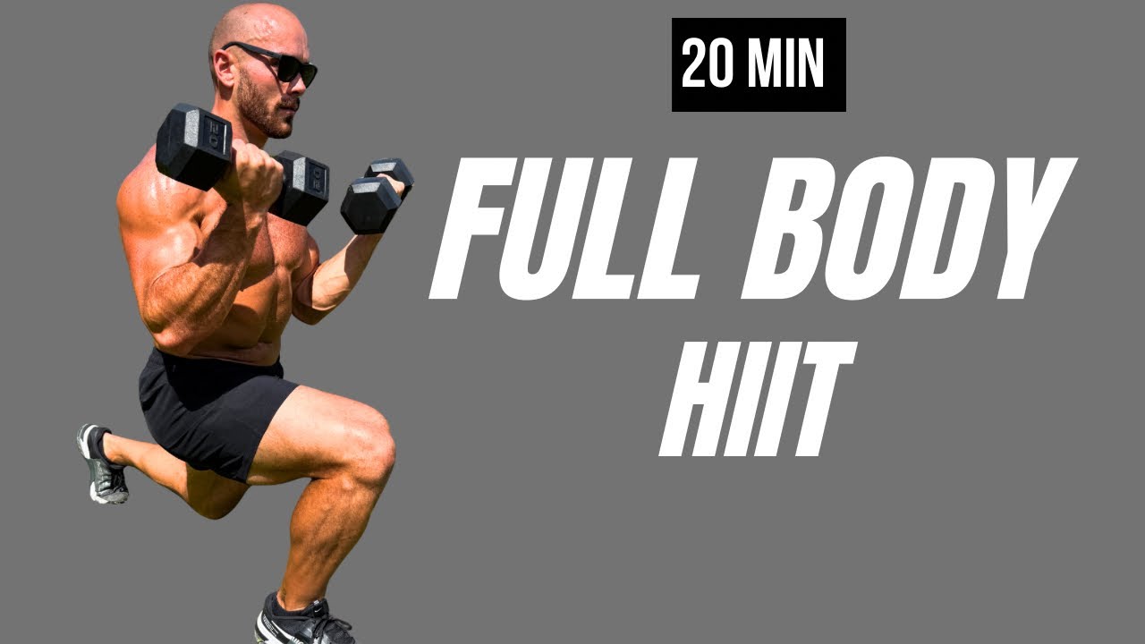 20 MIN DUMBBELL FULL BODY HIIT WORKOUT — Build Strength | Cardio Burn ...