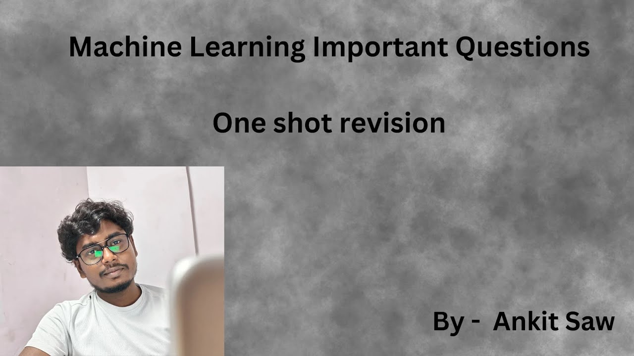 Machine Learning ||One shot || Important Question - YouTube