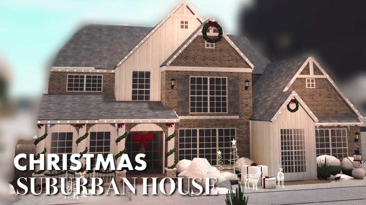 Christmas Suburban House Speedbuild I Bloxburg - YouTube