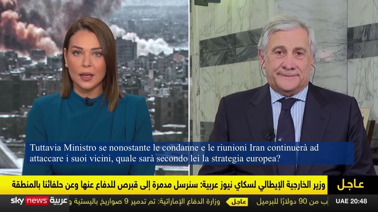 Intervista del Ministro Antonio Tajani a Sky News Arabia