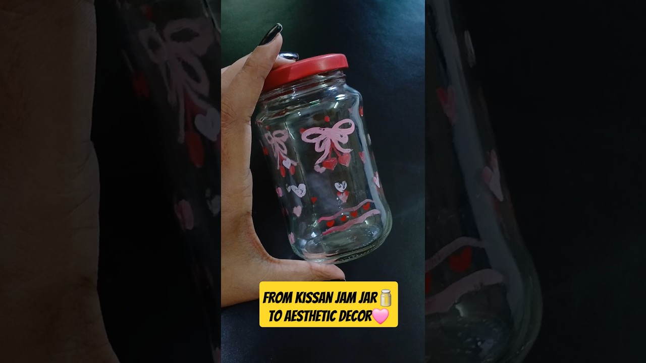 From Kissan Jam Jar to Aesthetic Decor ✨| DIY Jar Painting #jar #glasspainting #aestheticdecor#viral