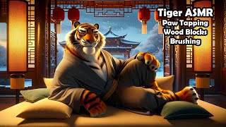 Tiger Cuddling ASMR - Gentle Paw Rubs, Head Pats, Wood Blocks, and Soft Brushing screenshot 5