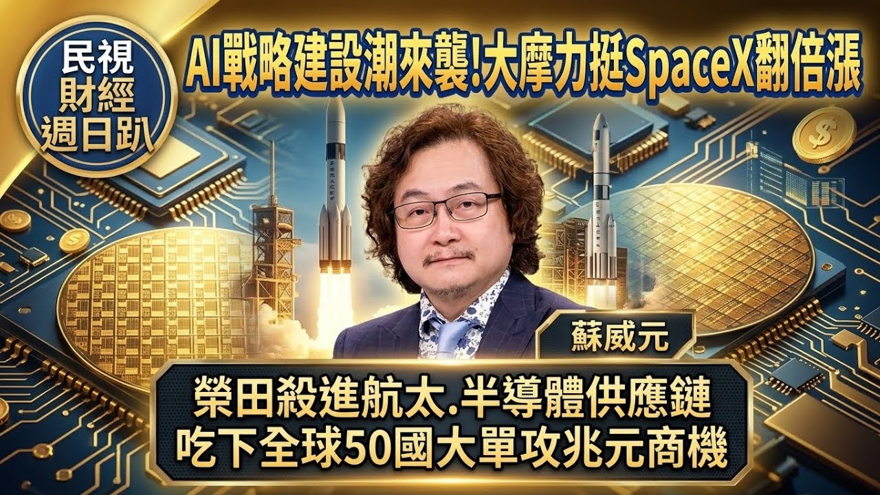 【財經宜&民視財經週日趴】AI戰略建設潮來襲!大摩力挺SpaceX翻倍漲,工具機黑手成黑馬!榮田殺進航太.半導體供應鏈,吃下全球50國大單攻兆元商機!Ft.蘇威元 縮圖