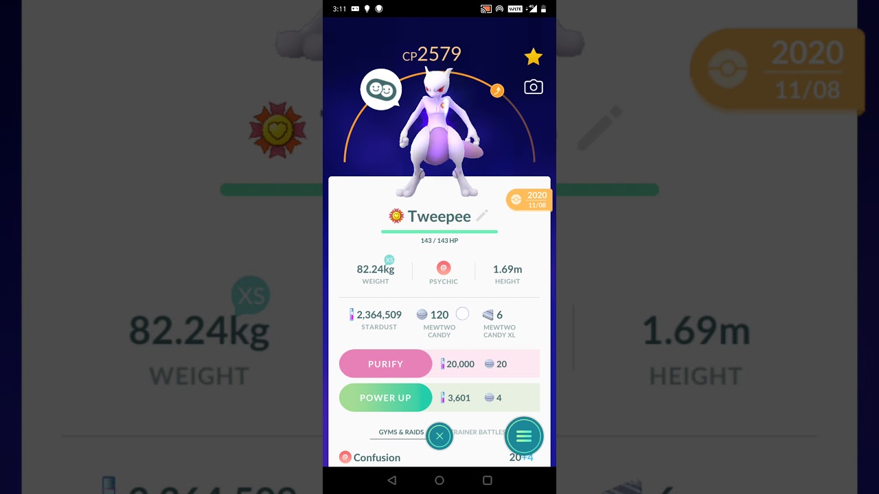 Pokémon Go Mewtwo, Shiny Mewtwo Moveset Shadow Ball-Psystrike - Tra'de -  PT'C