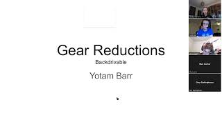 Yotam Barr: Back-drivable Gear Reductions