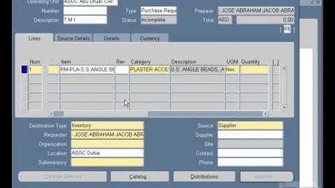 How to make Request for Inventory items in Oracle system.