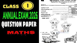 Cl1 Maths Annual Exam 2026Cl 1 Math Annual Exam Question Papercl1 Annual Examstd1