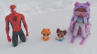 Playing In The Snow With Kira, Spider Man And Violet Snow