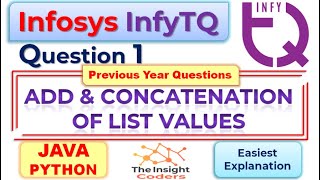 InfyTq Previous Year Questions | InfyTq Coding Question 1 with Solution in Python & Java