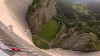 BASE jumping a dam in Switzerland