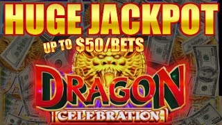 🤑 HUGE JACKPOT DRAGON CELEBRATION KONAMI SLOT MACHINE LIVE PLAY UP TO $50 SPINS!