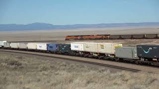 BEAUTIFUL WINDY NEW MEXICO VISTA WITH TRAINS ON BNSF CLOVIS SUB, CP-GAUNA WITH VIEW OF LUCY -2 by mijflow 3,255 views 2 months ago 3 minutes, 18 seconds