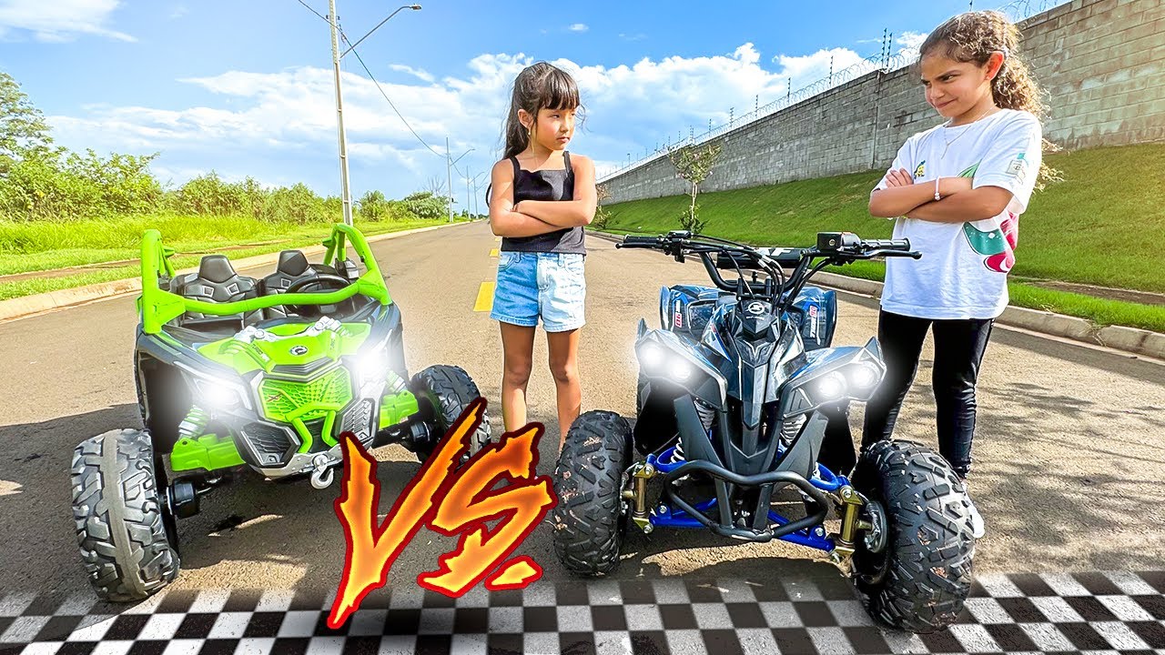 CHEGOU O GRANDE RACHA MINI UTV ELÉTRICO VS QUADRICICLO GASOLINA!!! *vai começar 🏁*