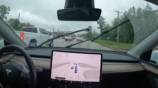 Tesla FSD Beta v12.3 First drive in the rain