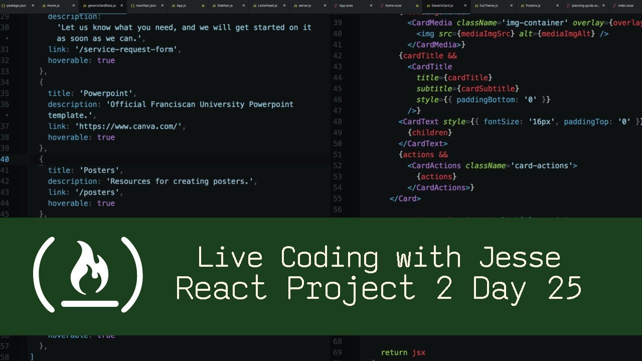 React Project 2 Day 25 - Live Coding with Jesse - YouTube