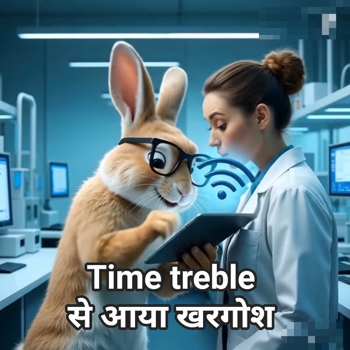 'Time Machine से निकला बोलने वाला खरगोश 🐰 | Funny Science Fiction Story #trending #shorts #video #ai