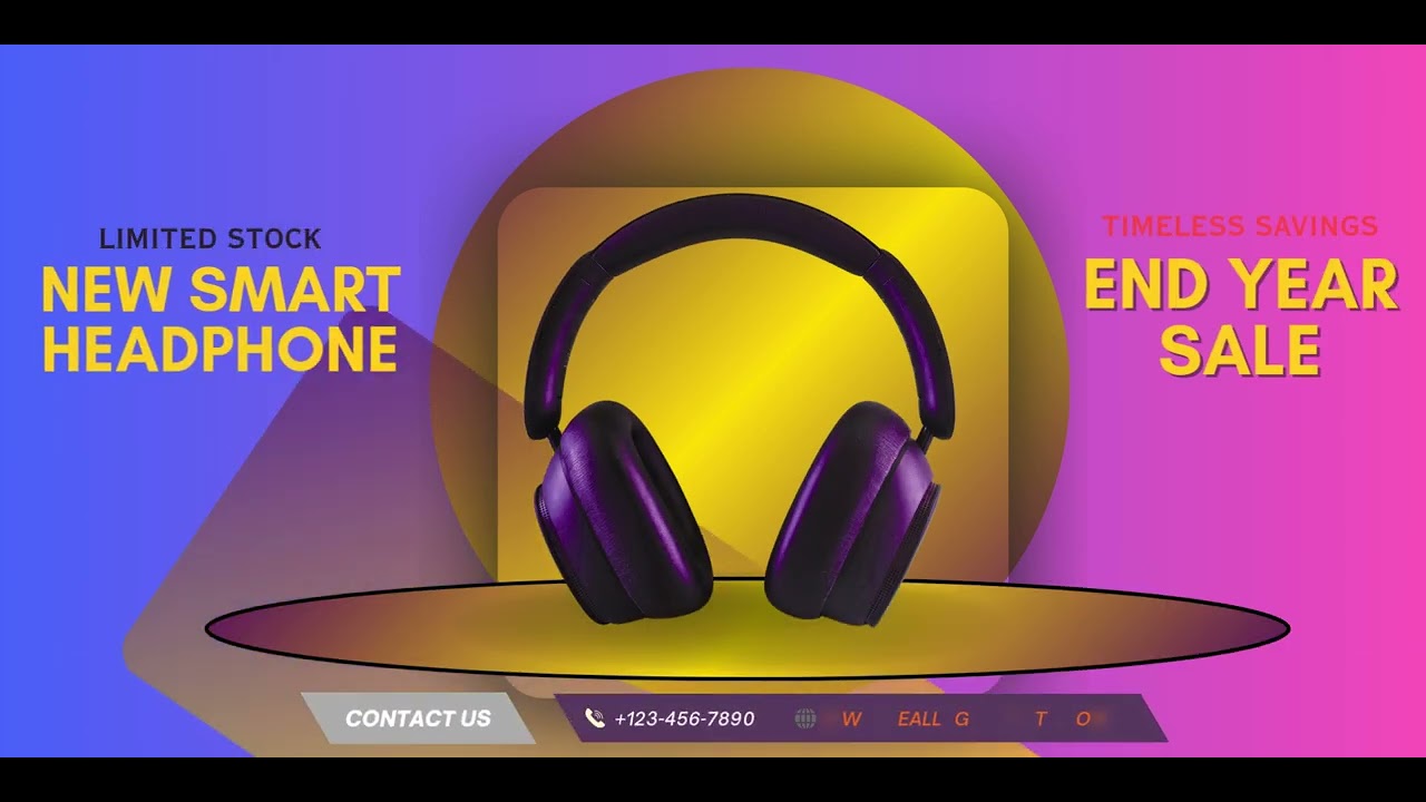 Purple and Gold Modern End Year Sale Medium Banner US Landscape