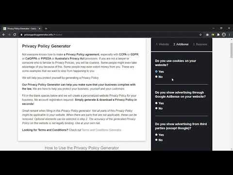 Free Privacy Policy (GDPR) Generator - Tutorial