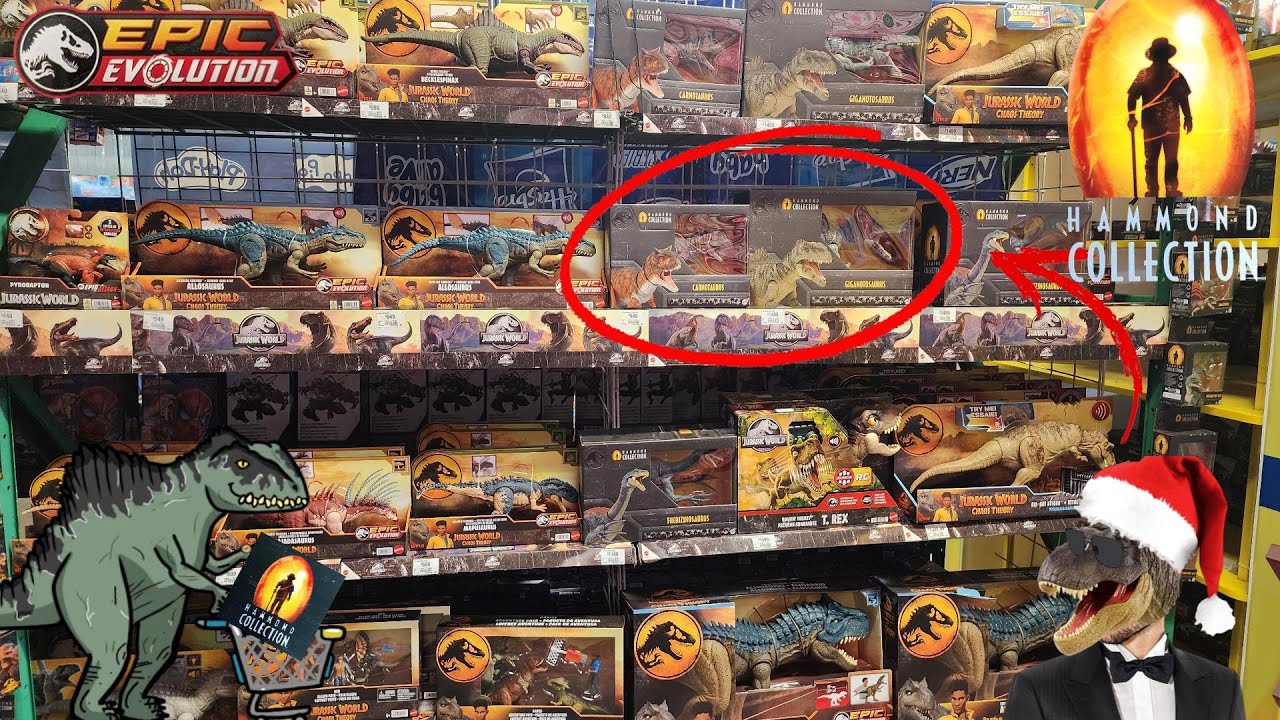 Jurassic World CACERIA! Giganotosaurus, Therizinosaurus Hammond Collection y Chaos Theory en Tiendas