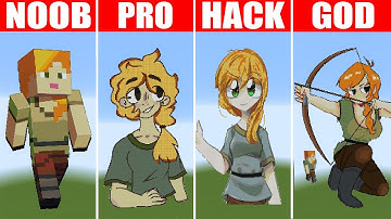 NOOB vs PRO vs HACKER vs GOD Pixel Art Alex in Minecraft