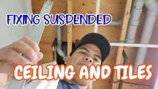 HOW TO FIX SUSPENDED CEILING/ CEILING TILES @mrideastv8563