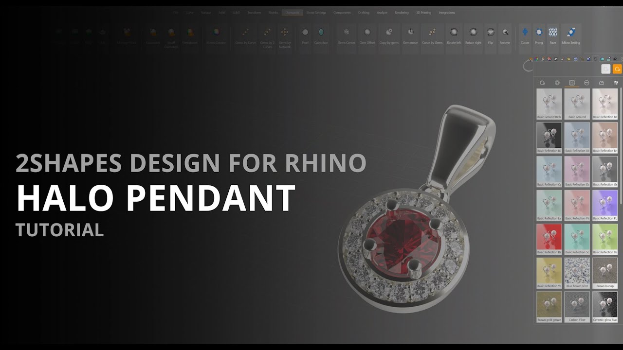 2Shapes Design for Rhino Tutorial - 005 Halo Pendant