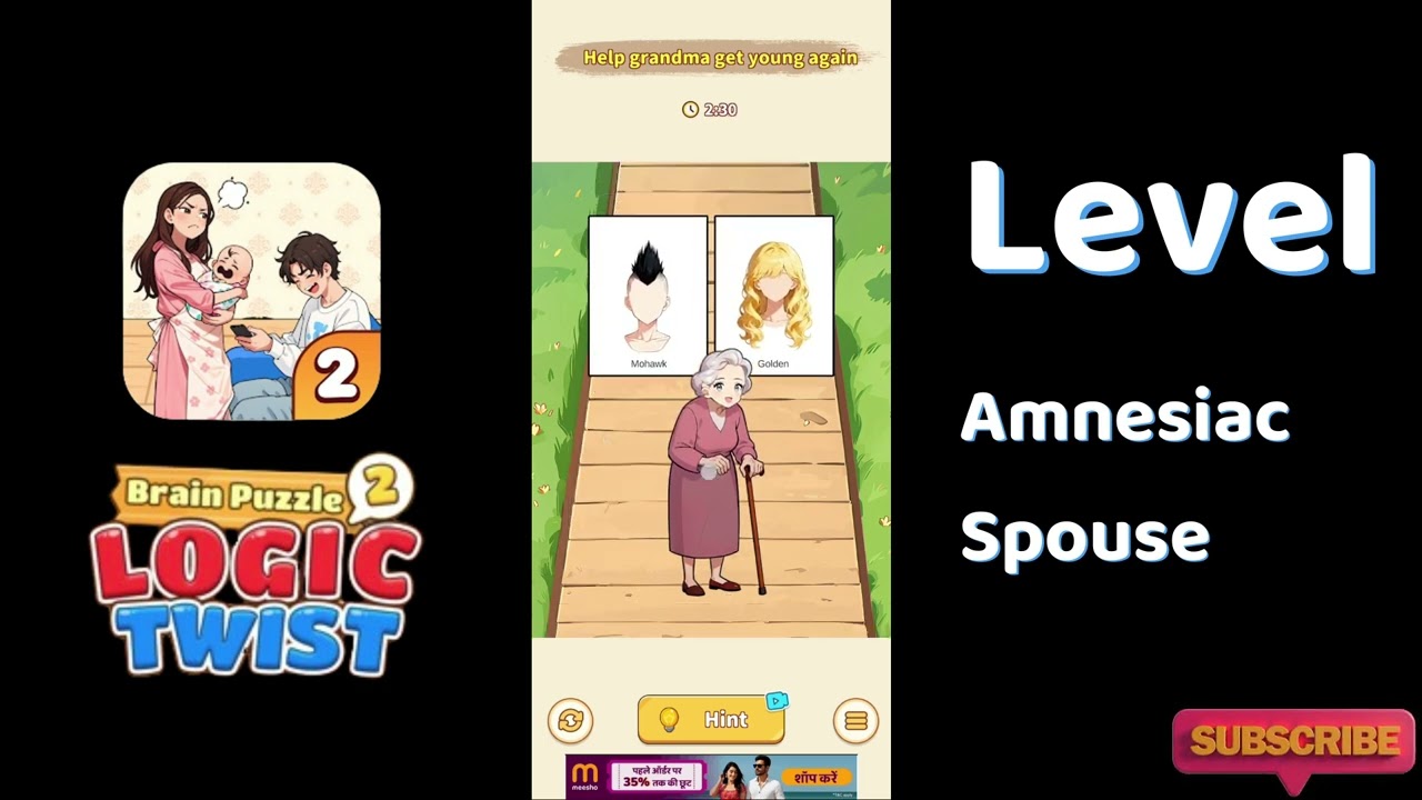 Brain Puzzle 2 Logic Twist Amnesiac Spouse Answers 🧠🧩 | Funny