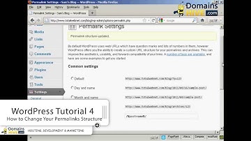How to Change Your Permalinks Structure - WordPress Tutorial 4